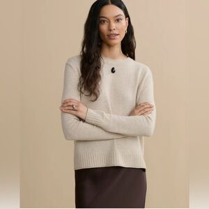 Jenni Kayne Everyday Sweater Wool Cashmere Blend Oatmeal, Size Extra Large (XL)